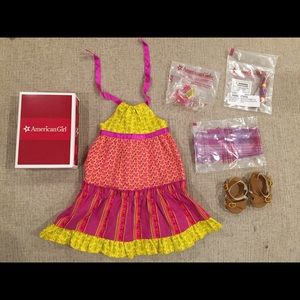 American Girl Doll Julie Mix Maxi Print Dress —NEW